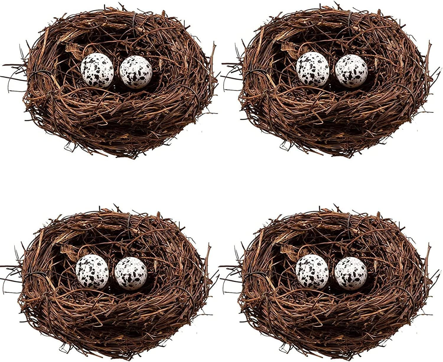 Birds Nest with Eggs Easter Rattan Nest Decorating, Mini Artificial Birds Nest f