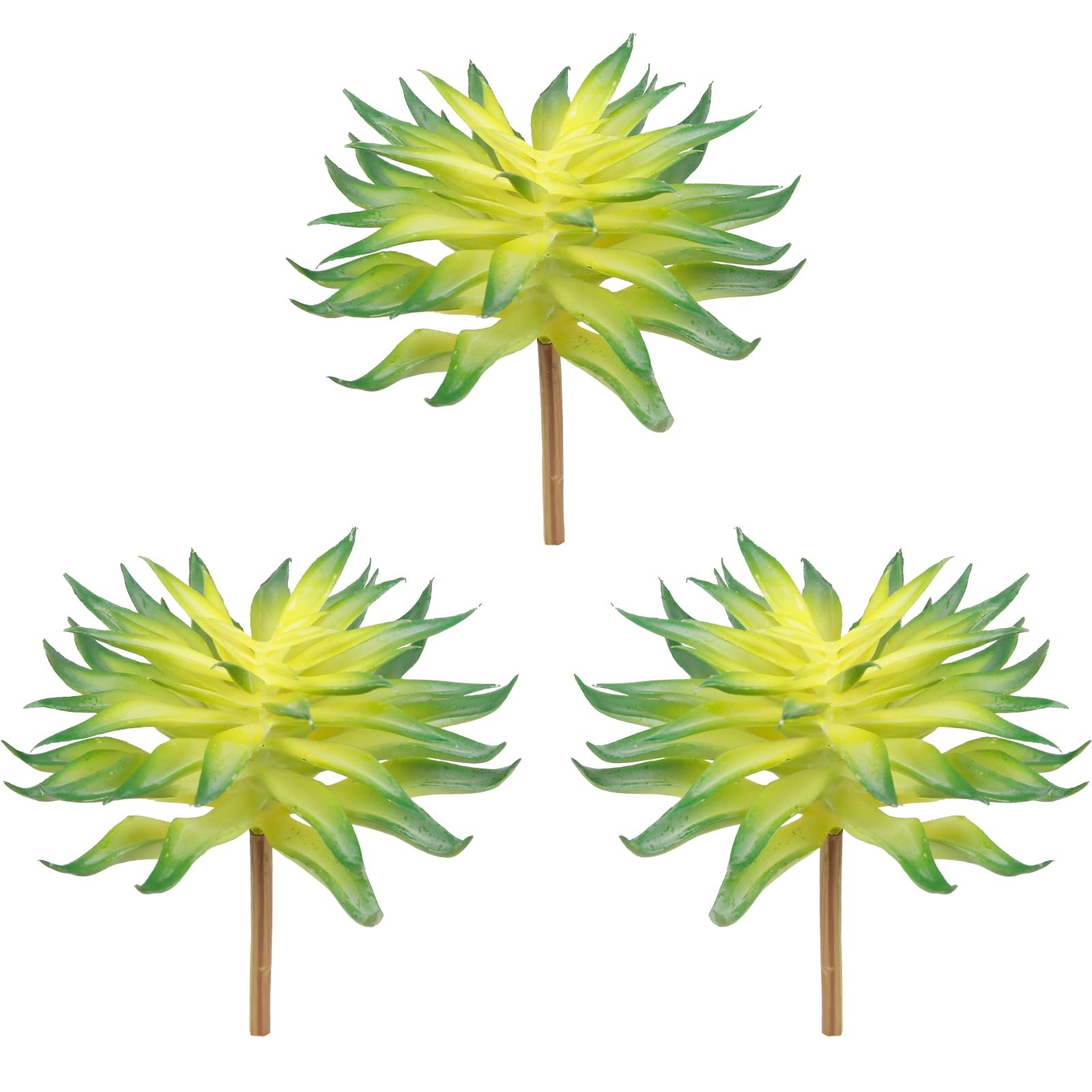 3 Pcs Artificial Succulent Plants Unpotted Mini Faux Succulents Realistic Fake C