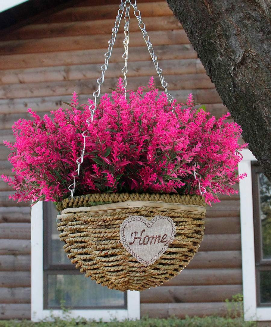 8 Bundles Artificial Flowers Fake Outdoor Plants Faux Lavender Flower Plastic Sh