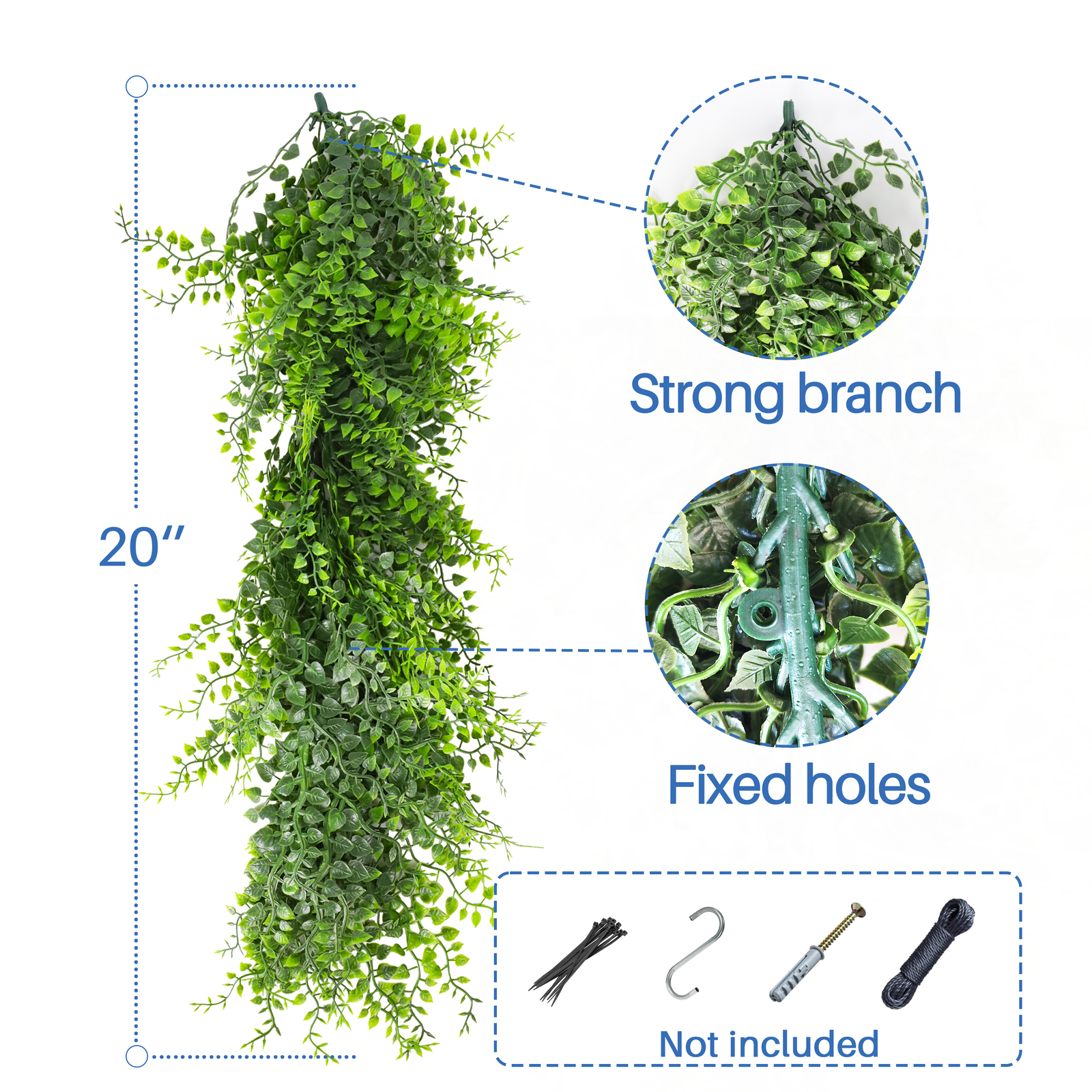 Fake Artificial Hanging Garland Wreath Greenery Leaf Vines Wedding Plant Decor