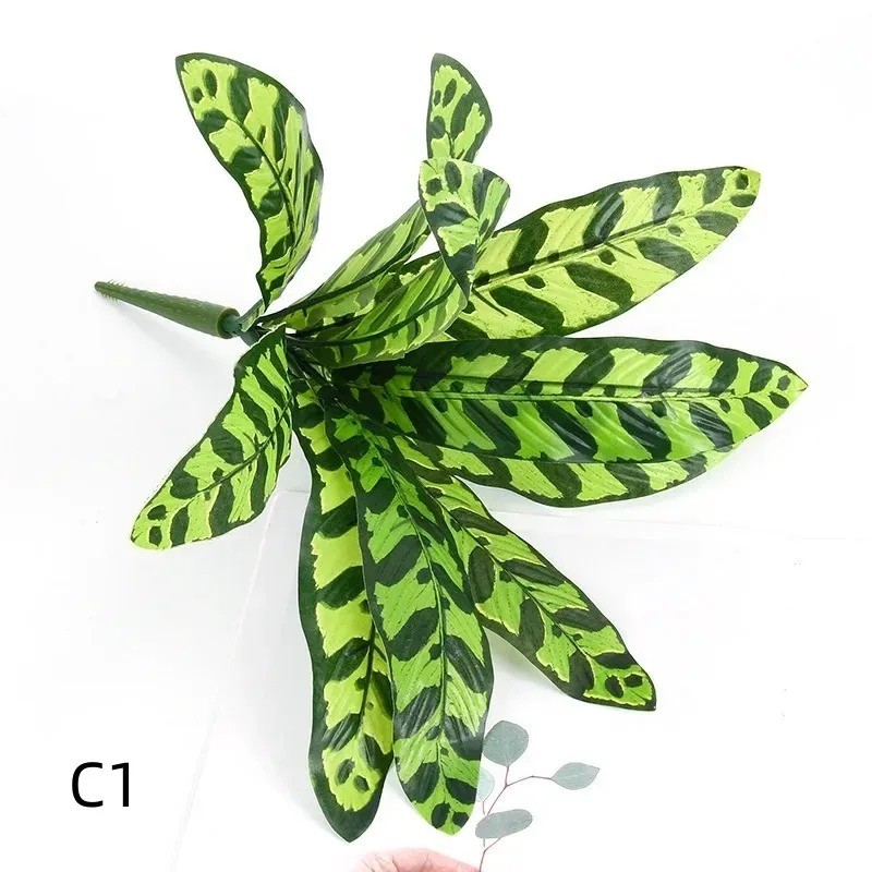 Artificial Green Plant Leaves Fake Foliage Bush Indoor Home Office Garden Decora