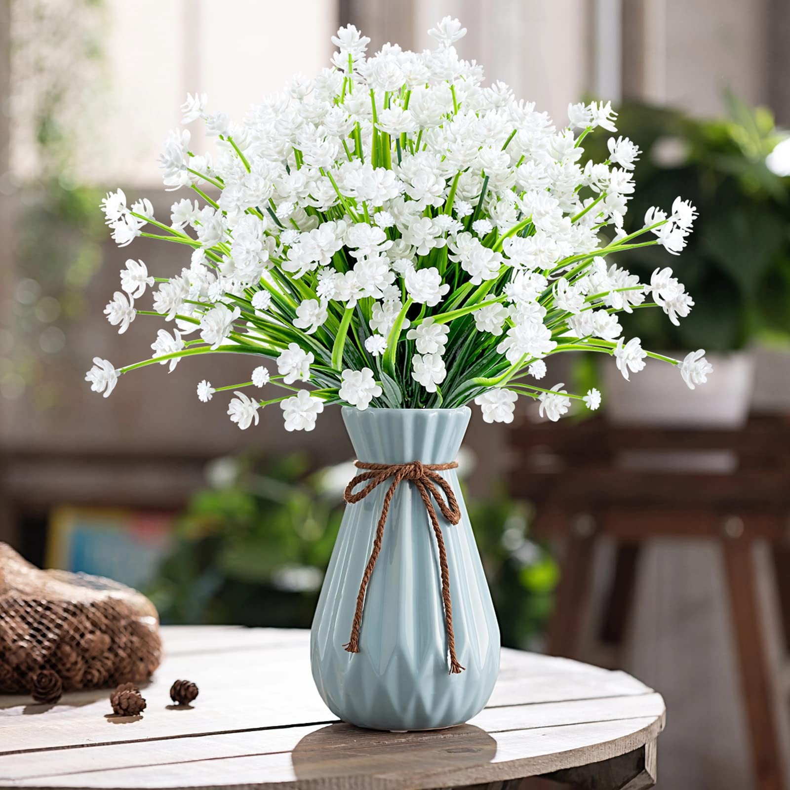 20 Bundles Artificial Flowers Outdoor Spring Summer Decoration UV Resistant