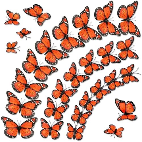 Monarch Butterfly Decorations, 60 Pcs 3D Artificial Monarch Butterfly Style