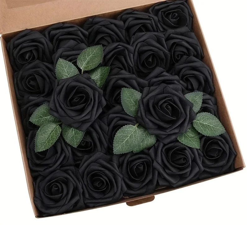 25pcs Artificial Rose Flowers with Stems for DIY Wedding Home Decor NEW