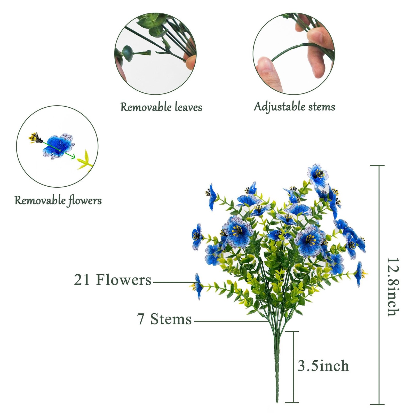 Faux Flowers for Outdoor Planters, Artificial Flowers for Outdoors, 12 Bundle…