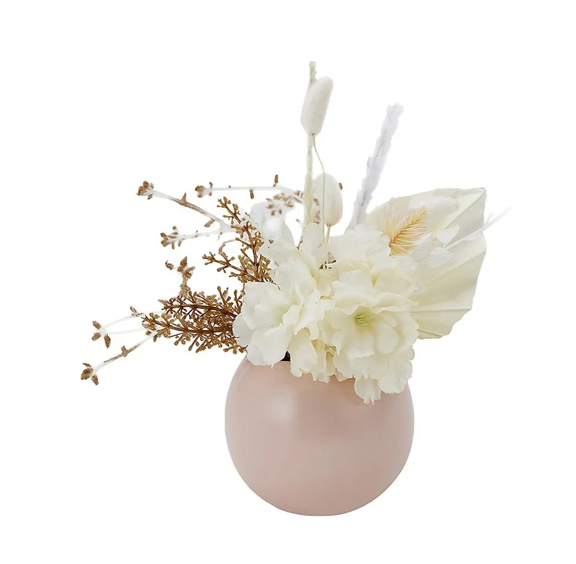 Artificial Fake Dried Mixed Flowers Pink Vase Floral Decor Home Plant Faux House