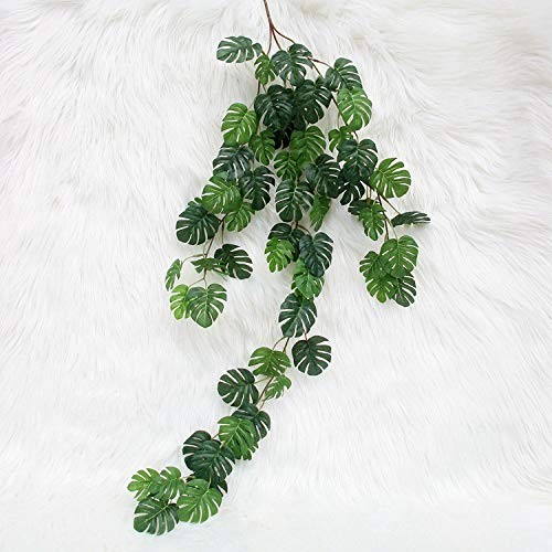 Artificial Rattan Artificial Small Monstera Leaves Artificial Wall Hanging Vi…