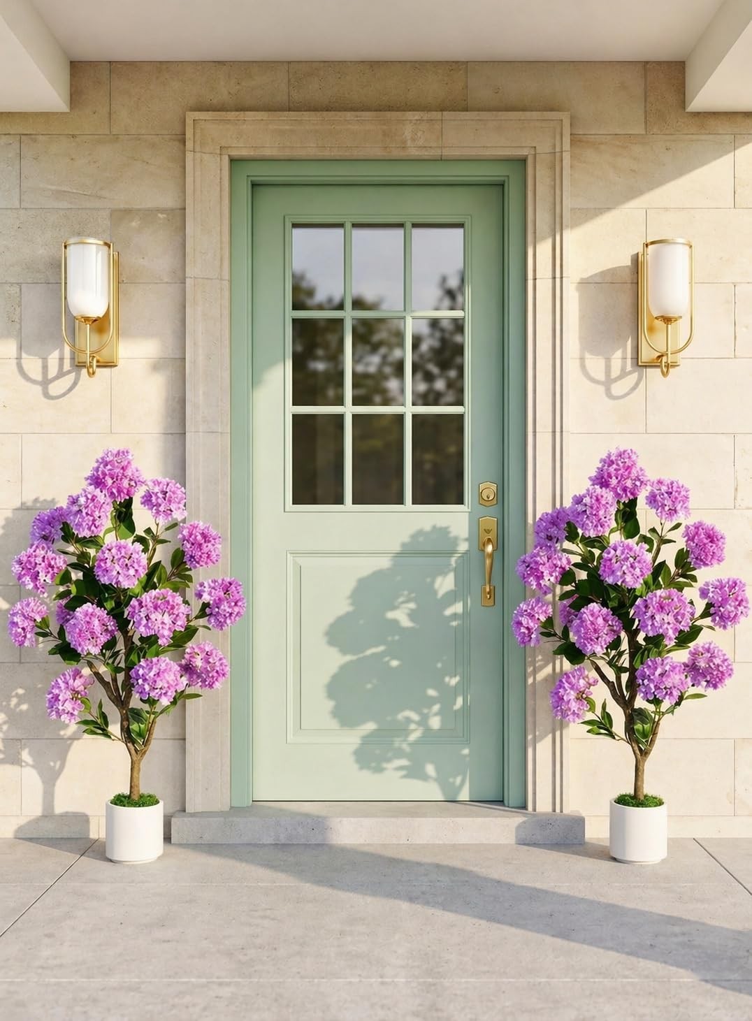 Purple 3.6ft Artificial Crape Myrtle Tree for Outdoor Porch Decorations and