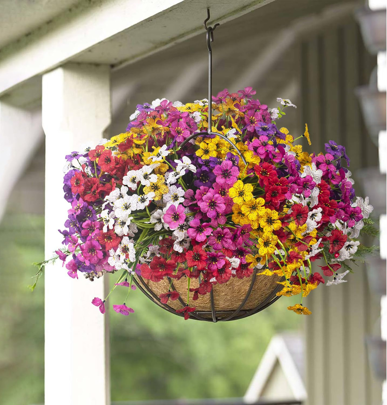 Artificial Flowers 20 Bundles UV Resistant No Fade Faux Plastic Garden Porch