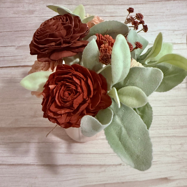 Sola Wood Rustic Floral Arrangement 16oz Mason Jar Personalised Custom Home Gift