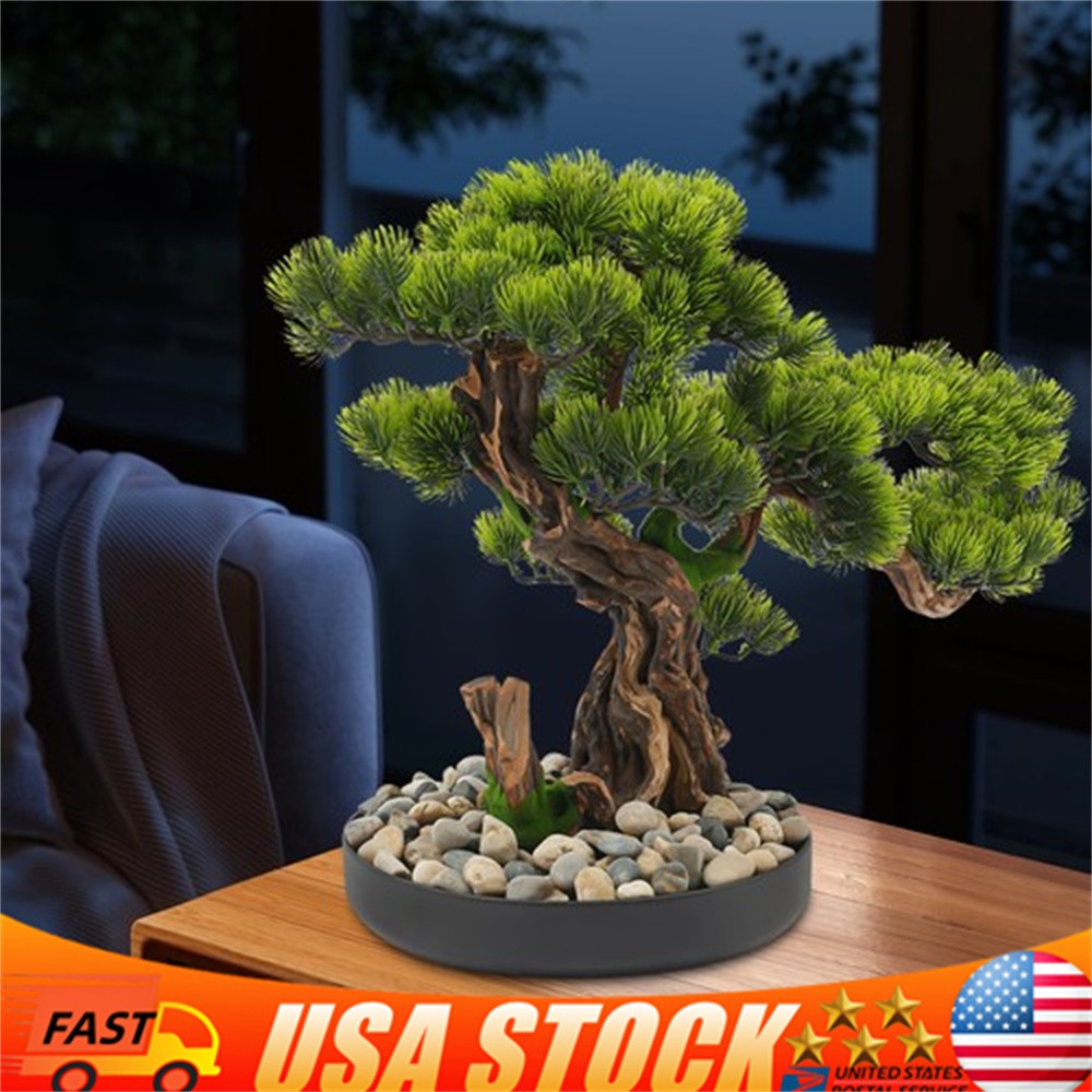 Desktop Artificial Bonsai Tree Artificial Bonsai Pine Tree Realistic Fake Plant
