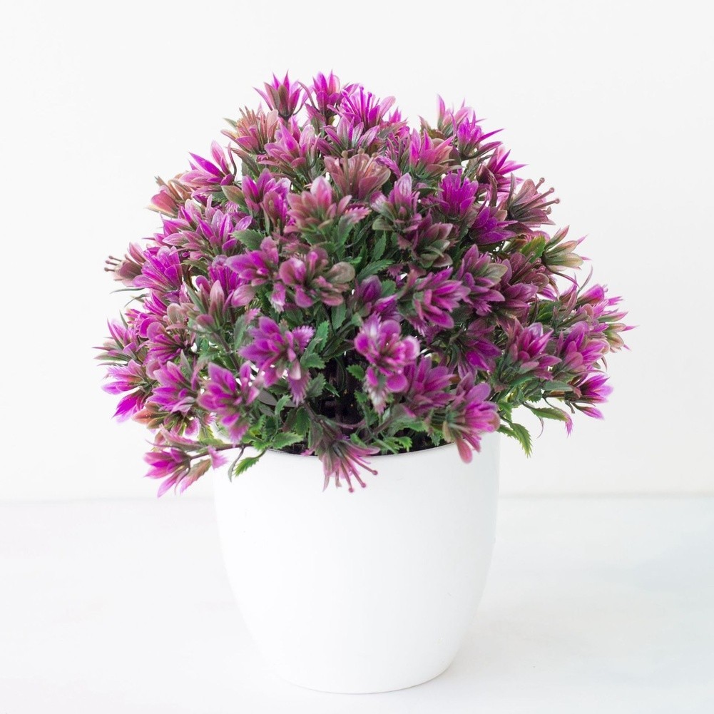 Lifelike Faux Potted Flowers Silk Plant for Hotel Lobby Reception Styles