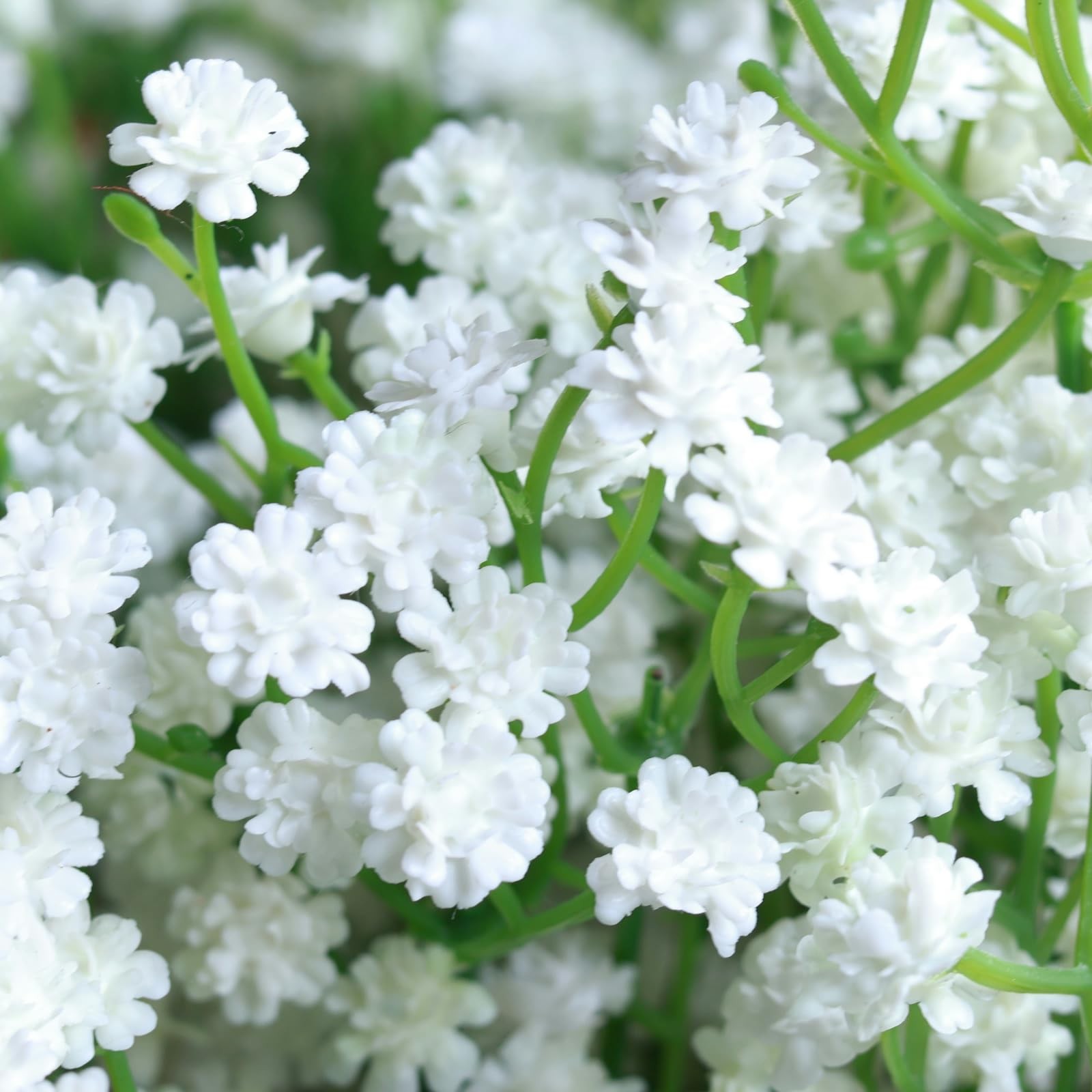 White Baby Breath Flowers Artificial Fake Real Touch Wedding Garden 12 PCS