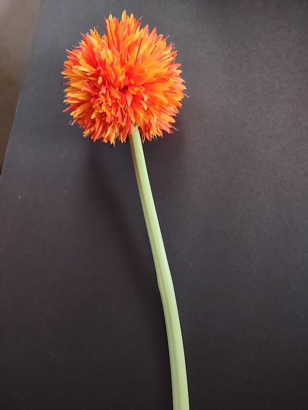 Artificial 26″ allium stem ORANGE