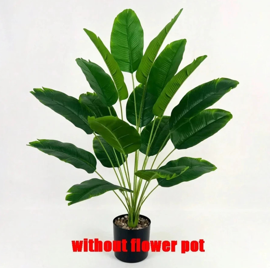 1pc Artificial Plants Large Tropical Palm Tree Fake Banana Plants Leaves Real