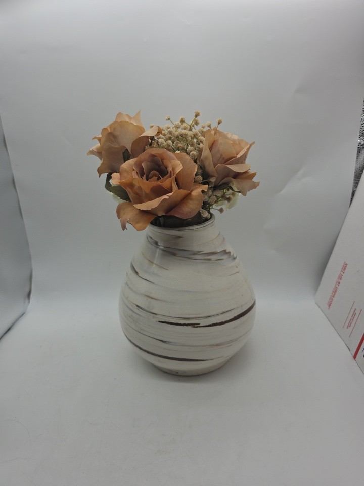 Pink and white Bouquets, Artificial Floral Arrangements Glass Vase New