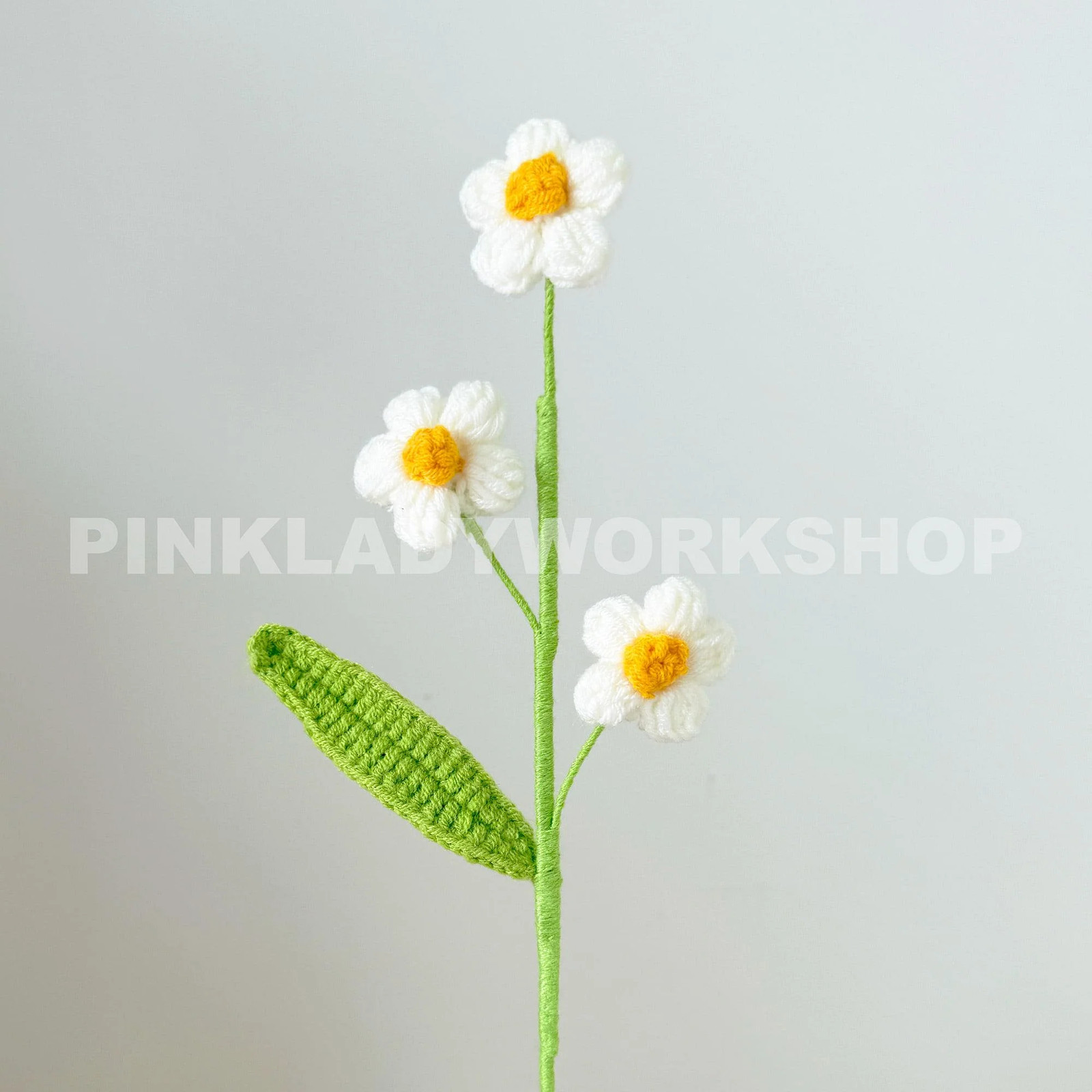 Set of 3 Handmade Crochet Puff Flower Bouquet (no vase) | Flower Arrangement