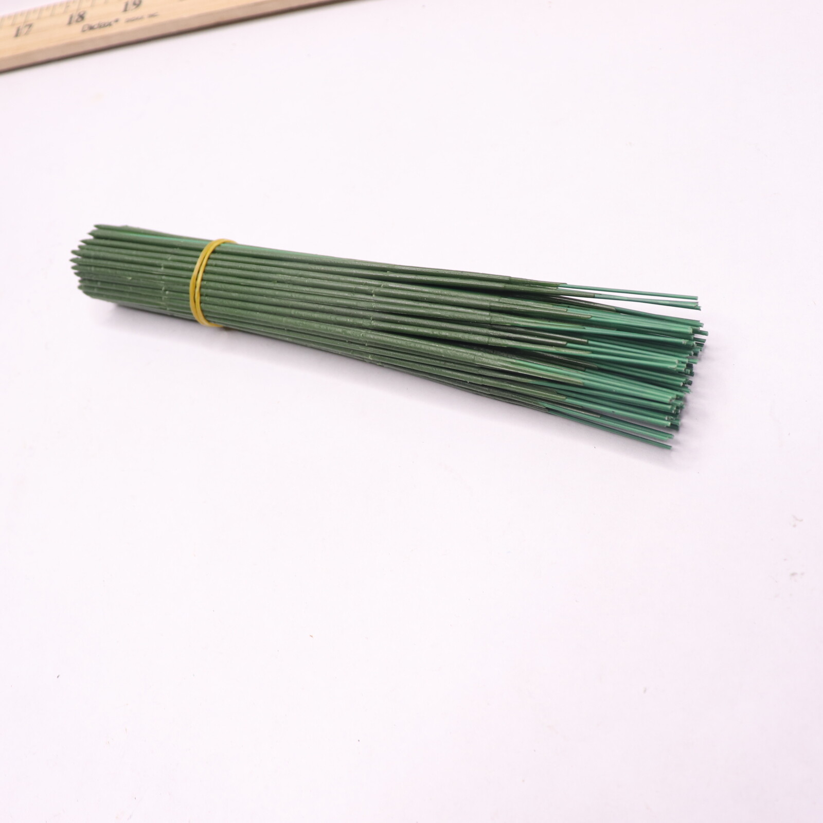 (100-Pk) Joleully Artificial Flower Rod Plastic Green 17cm & 25cm