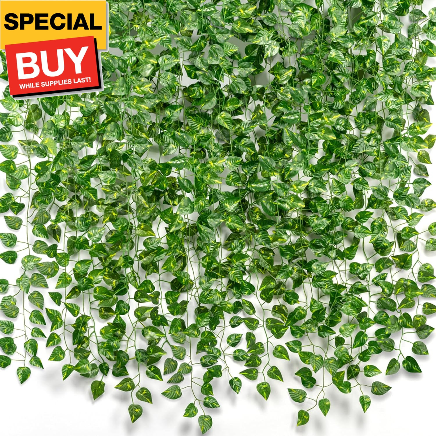 14 Pack 98Ft Artificial Ivy Garland, Fake Vines UV Resistant Greenery Leaves Fak