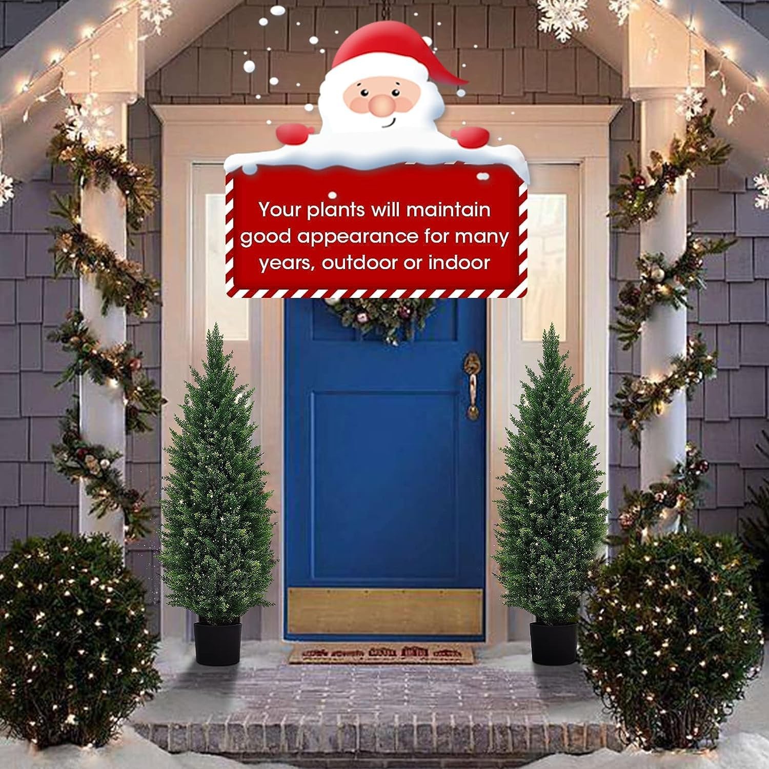 Artificial Topiary Cedar Tree 60 inch Tall (2 Pieces) outdoor artificial tree