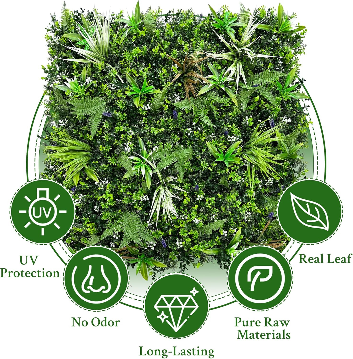 Artificial Boxwood Topiary Hedges Panels: 20” X 20” 8P Uv-Protected Privacy Fa
