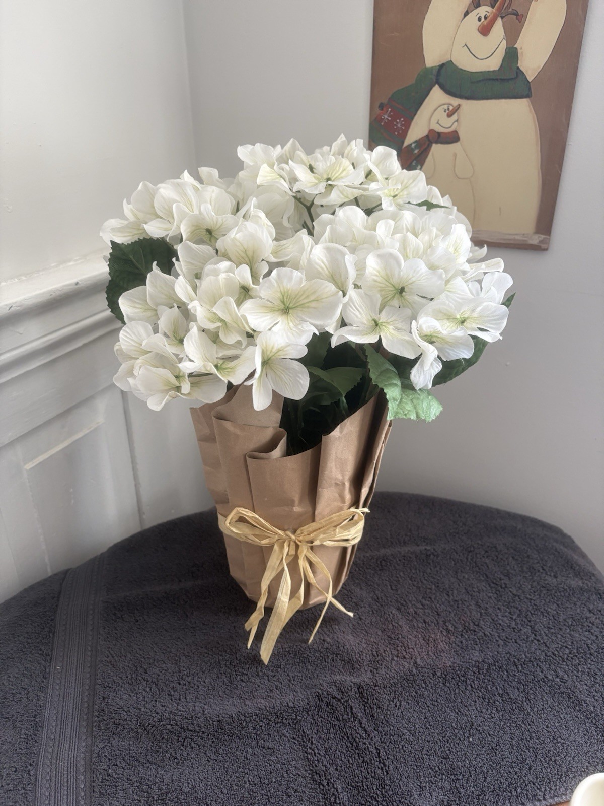 New Blue Pink Or White Potted Faux Artificial Hydrangea Flower Fake Plant