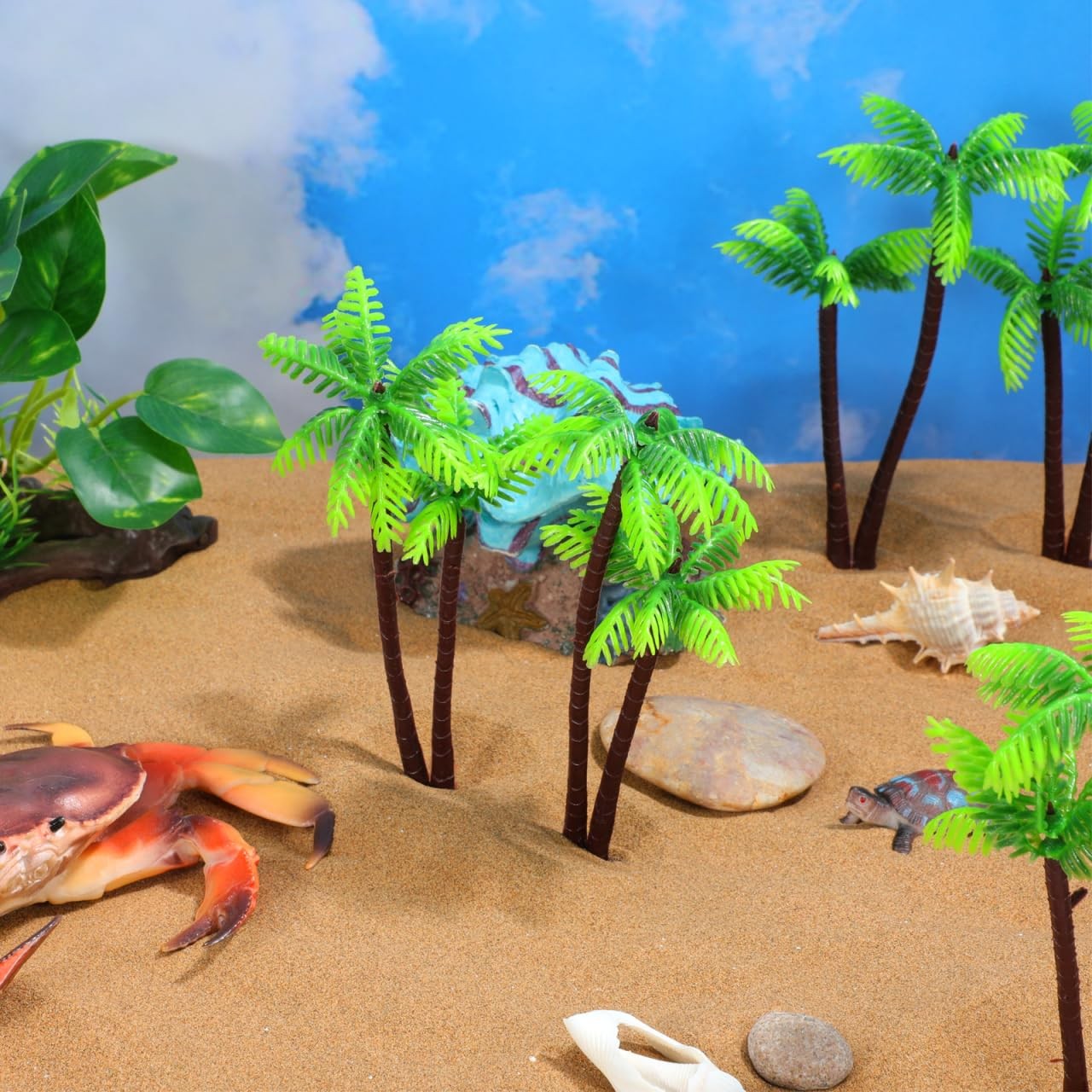 20 Pcs Artificial Palm Trees Set, Miniature Model Trees for Diorama Supplies,…