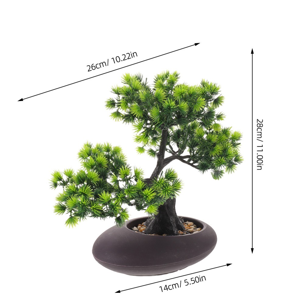 Artificial Bonsai Tree Juniper for Sushi Plate Green Faux Pine Tree Decor