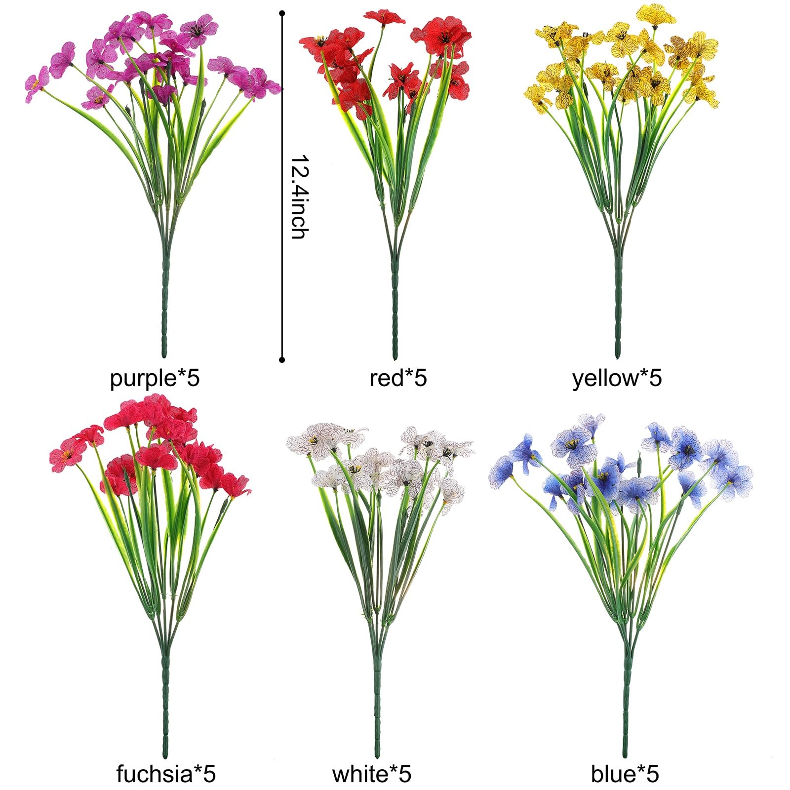 30 Bundles Artificial Flowers for Outdoors Fake Flowers No Fade Fake Plastic …