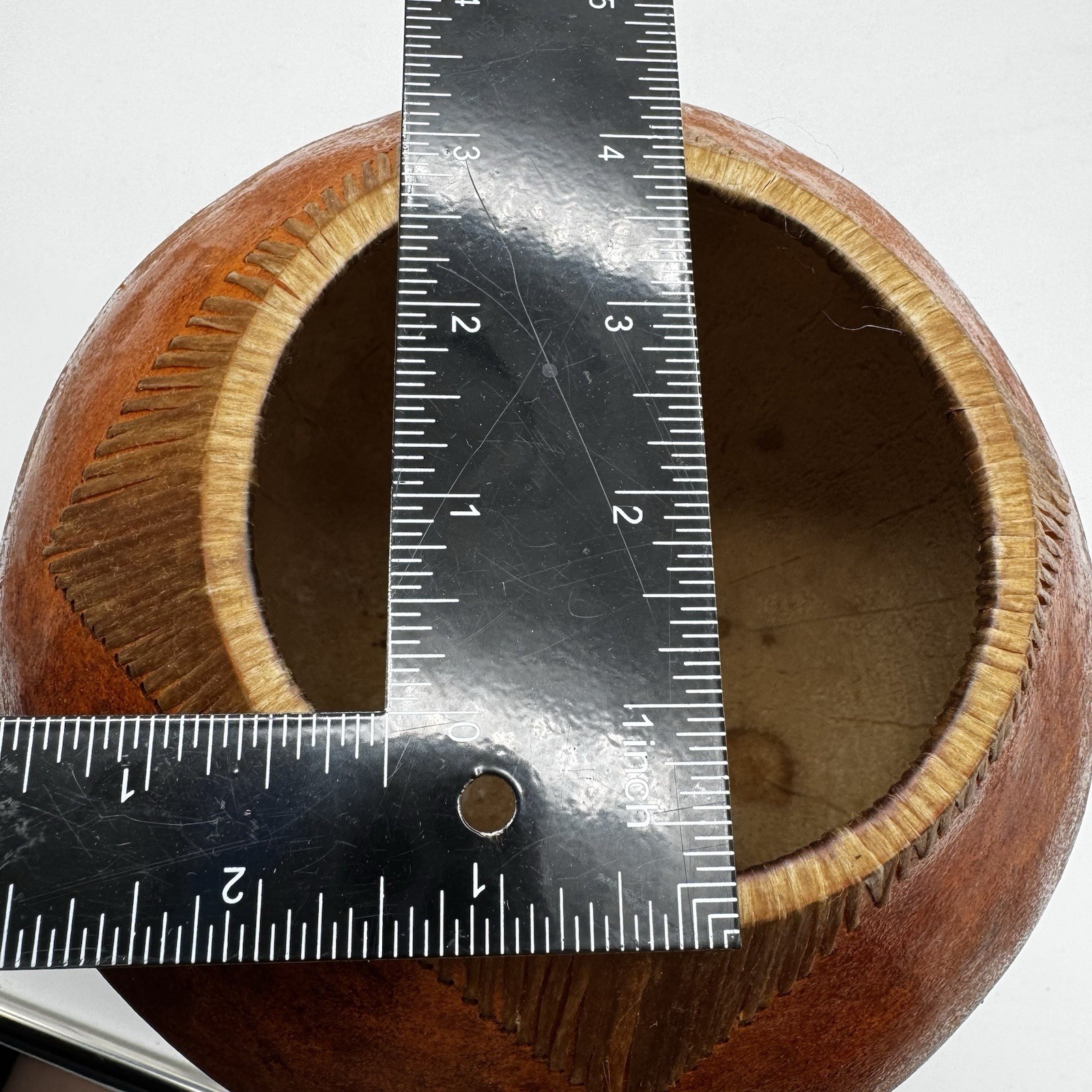 Home decor Gourd large primitive folk art Woven Trim dried flower vase