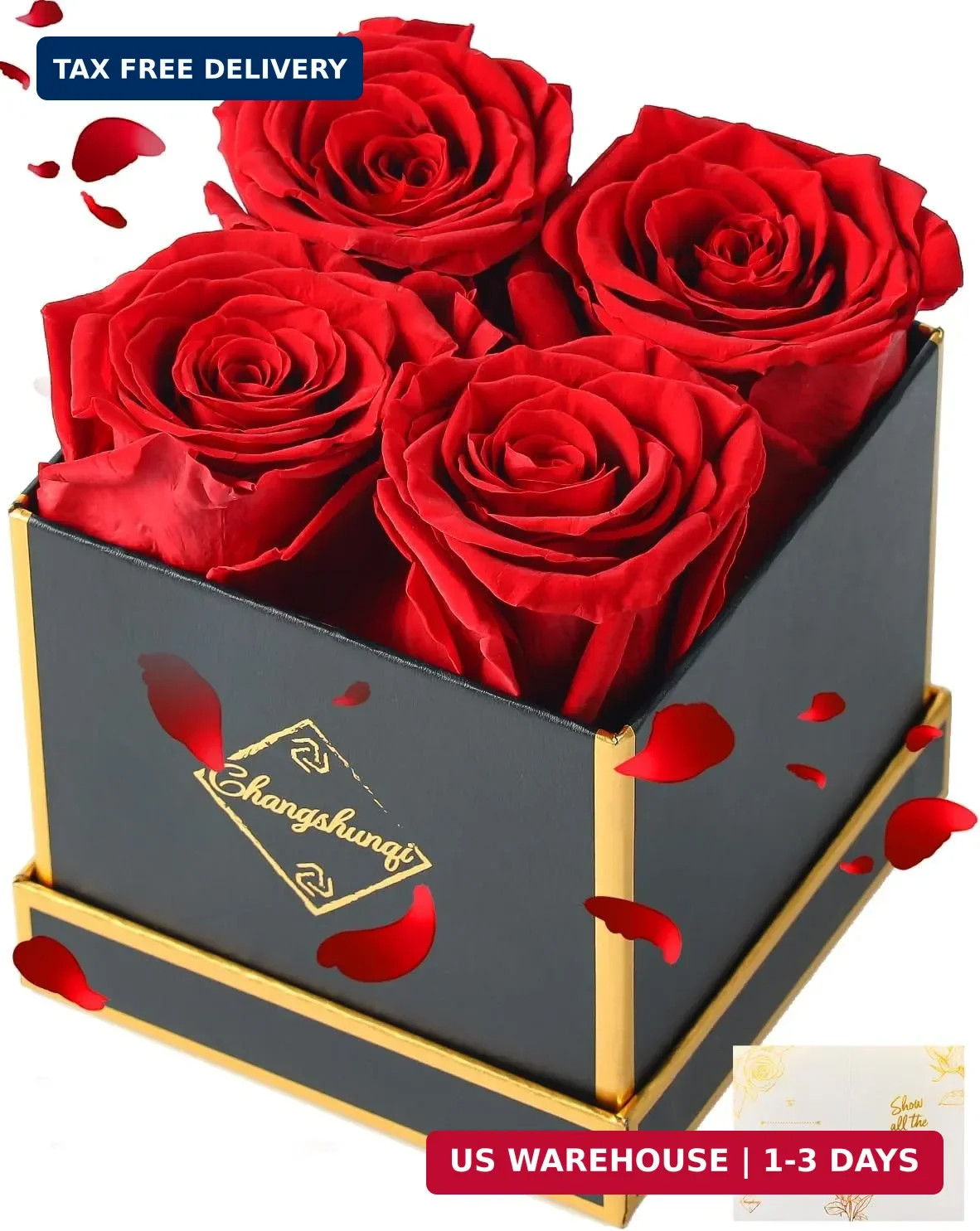 Changshunqi Forever Flowers, Preserved Roses in a Box, Eternal Rose Flowers for