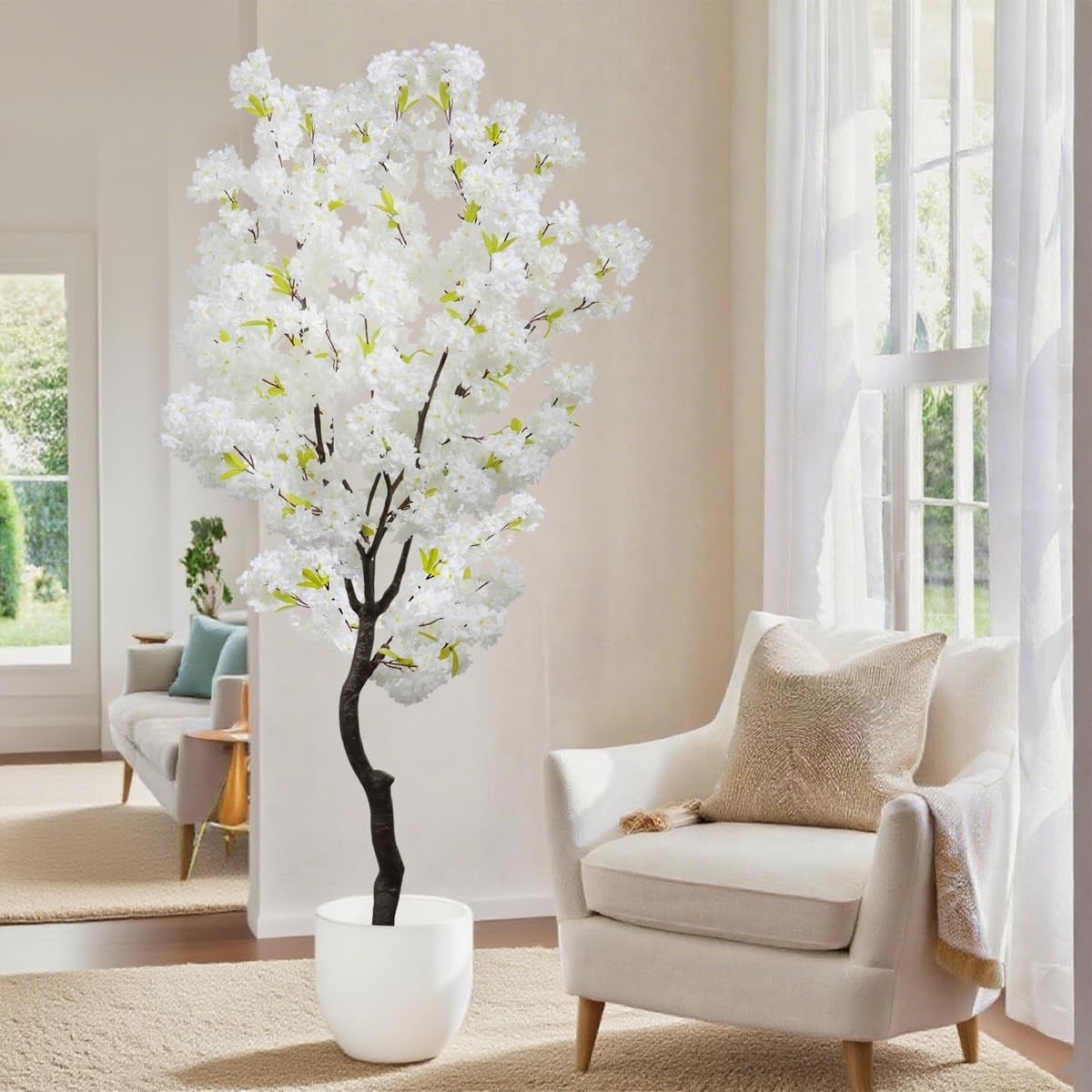 Artificial White Cherry Blossom Tree Fake Tree Cherry Blossom Decor Fake Flowers