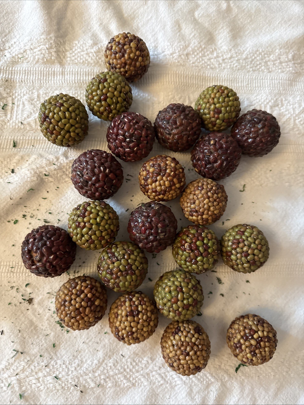 Farmhouse Cottagecore Apothecary Jar Filler Ball Ornaments Mixed lot Seed/grass