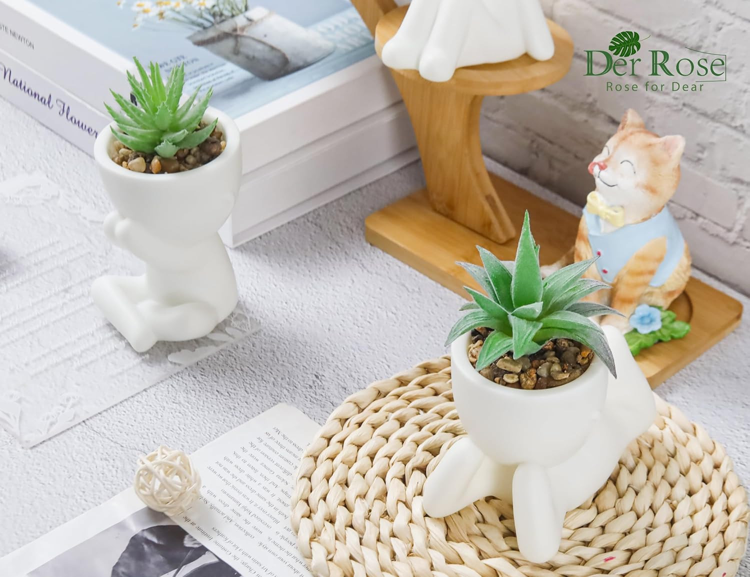 3 Pack Fake Plants Artificial Succulents Plants for Room Bathroom Home Office…