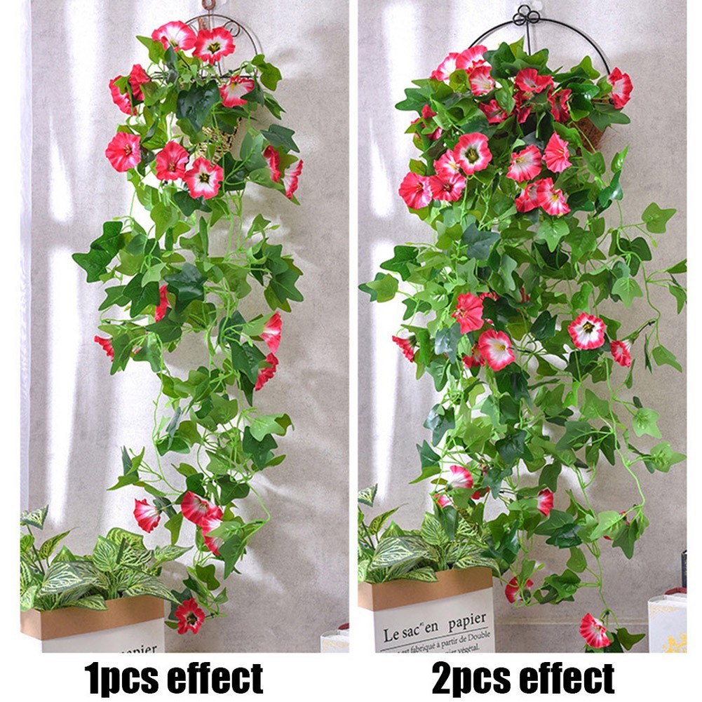 1PCS Artificial Fake Hanging Silk Plastic Flowers Vine Plant Garden Decoration