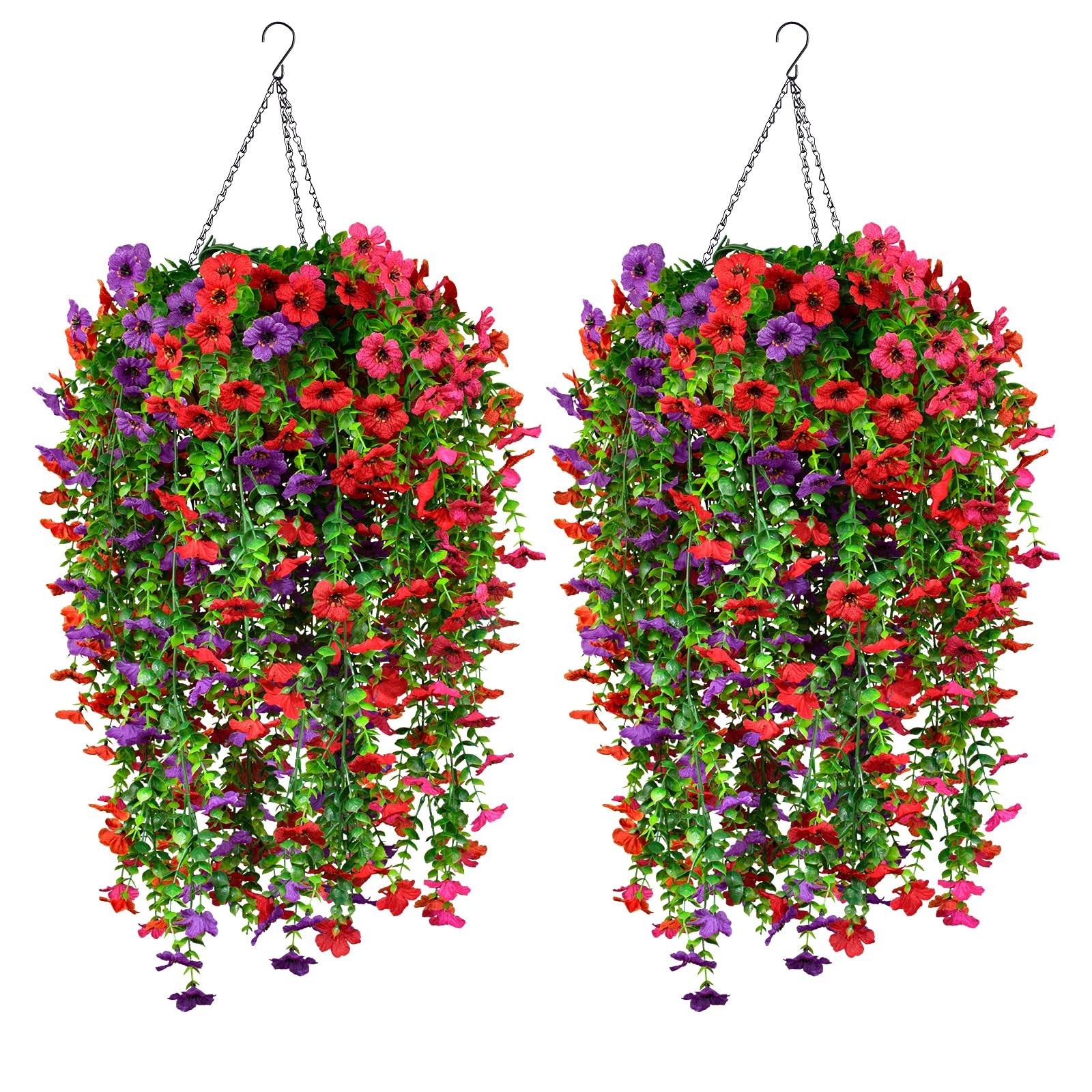 8 Pack Mix Color Artificial Hanging Flowers Silk Colorful Daisy for Fake Plan…