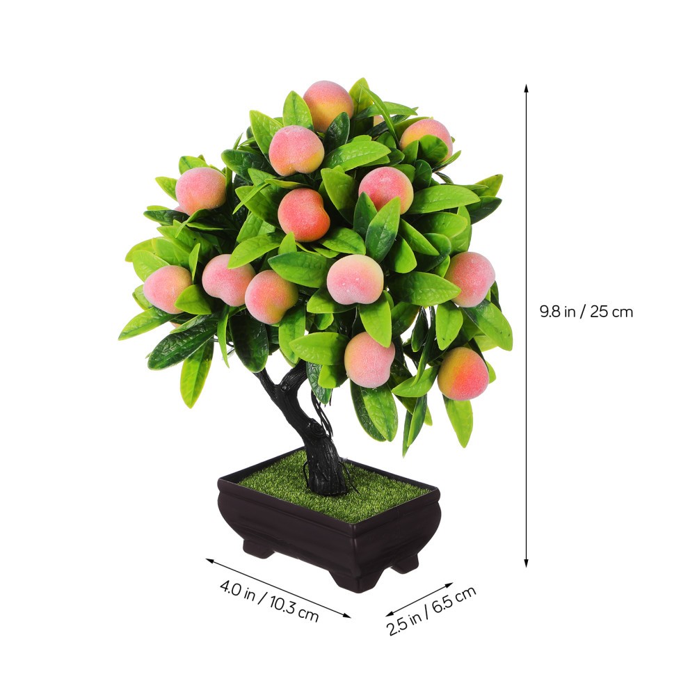 Artificial Bonsai: 25cm Simulation Peach Bonsai Tree – Artificial Potted Plant
