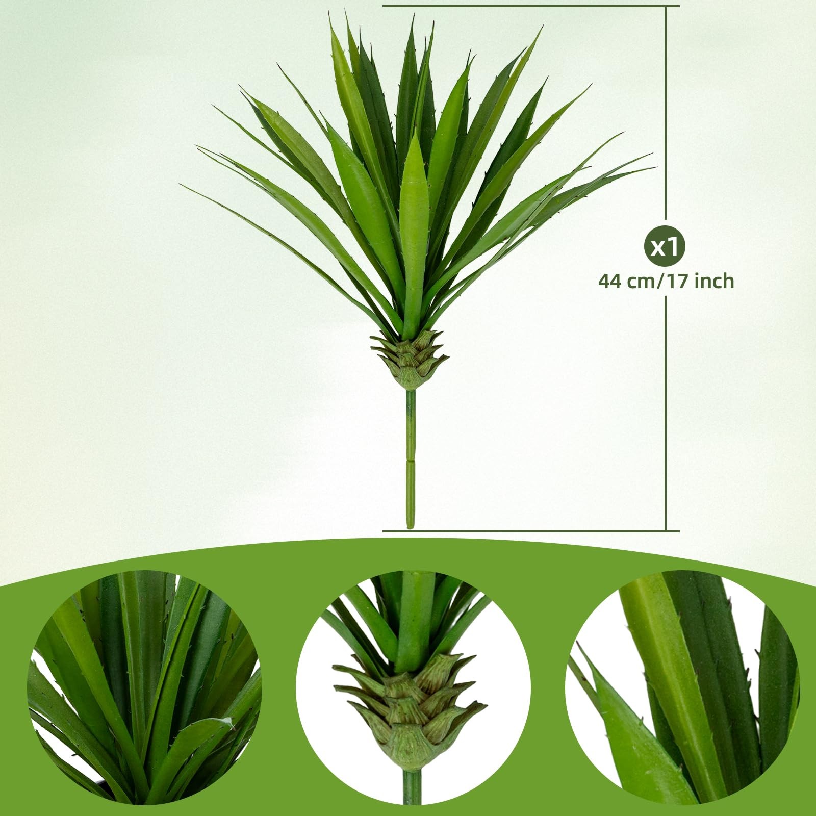 17 Inch Green Artificial Agave Plant Faux Succulents Plants for Home Decor Of…