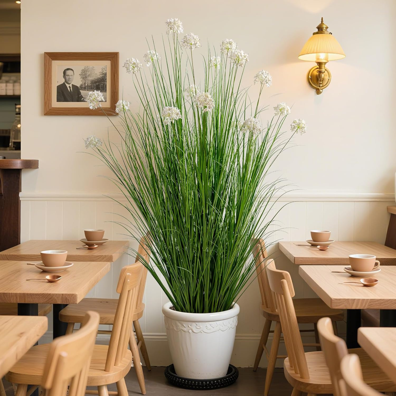57″ Lifelike Tall Grass & Dandelion Flowers – Non-Toxic Indoor Decor Plant