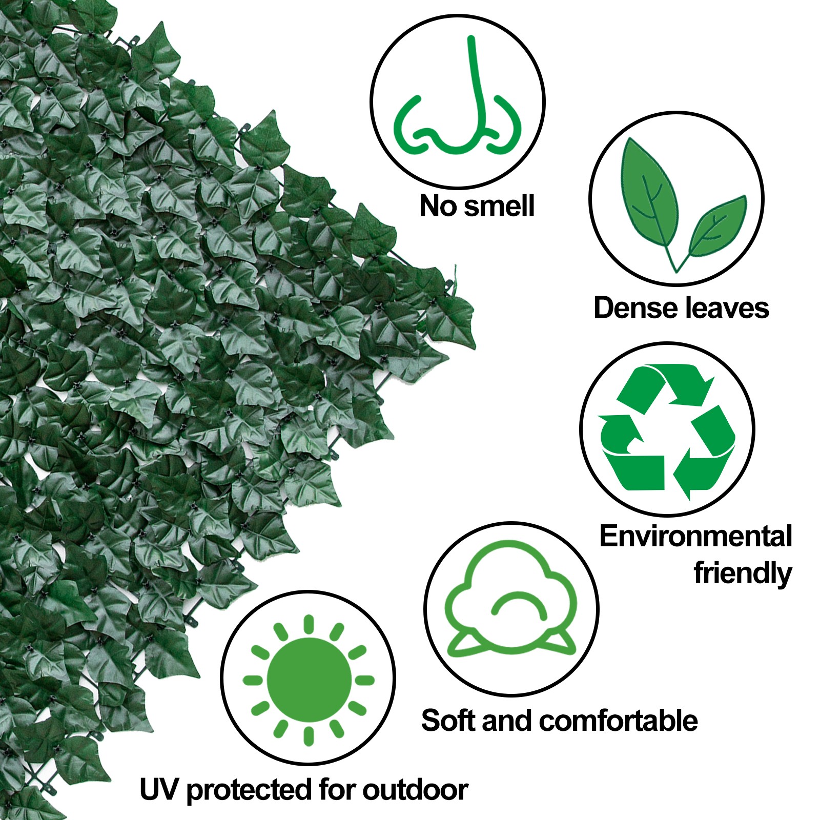 Artificial Ivy Hedge Green Leaf Fence Panels Faux Privacy Fence Screen for Home