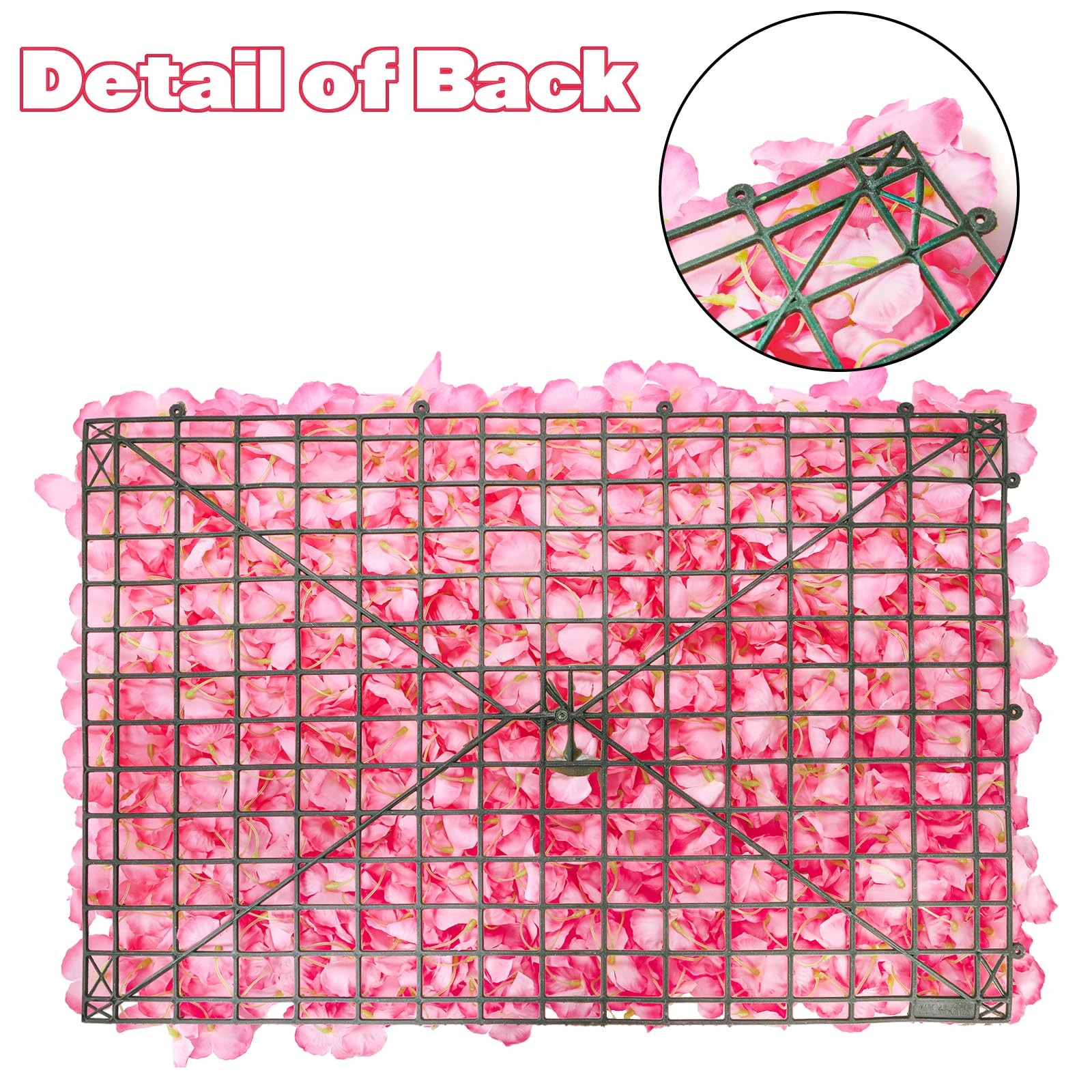 4 Pack 24″x16″ Flower Wall Panel Set, Artificial Flower Backdrop, 3D Silk Pin…