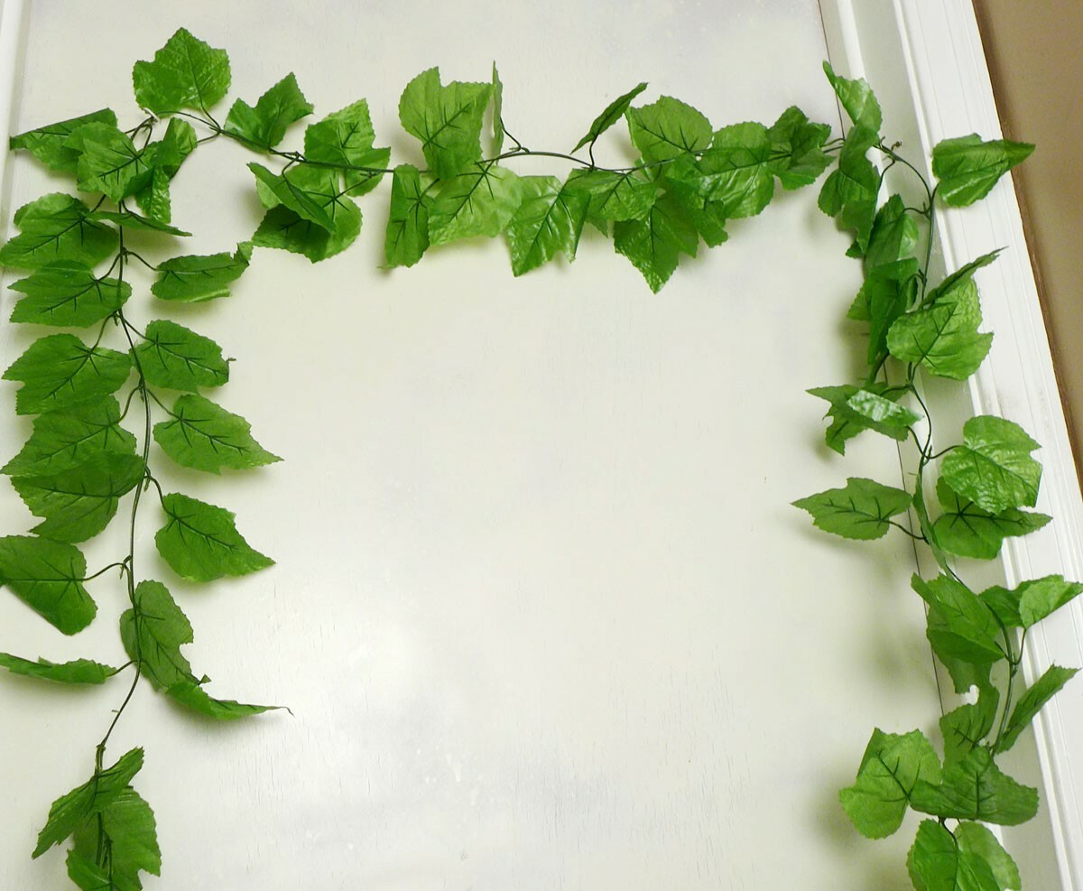 2 Pcs (90″ Each) Artificial Plants Ivy Grape Leaves Vine Hanging Decoration(V11)
