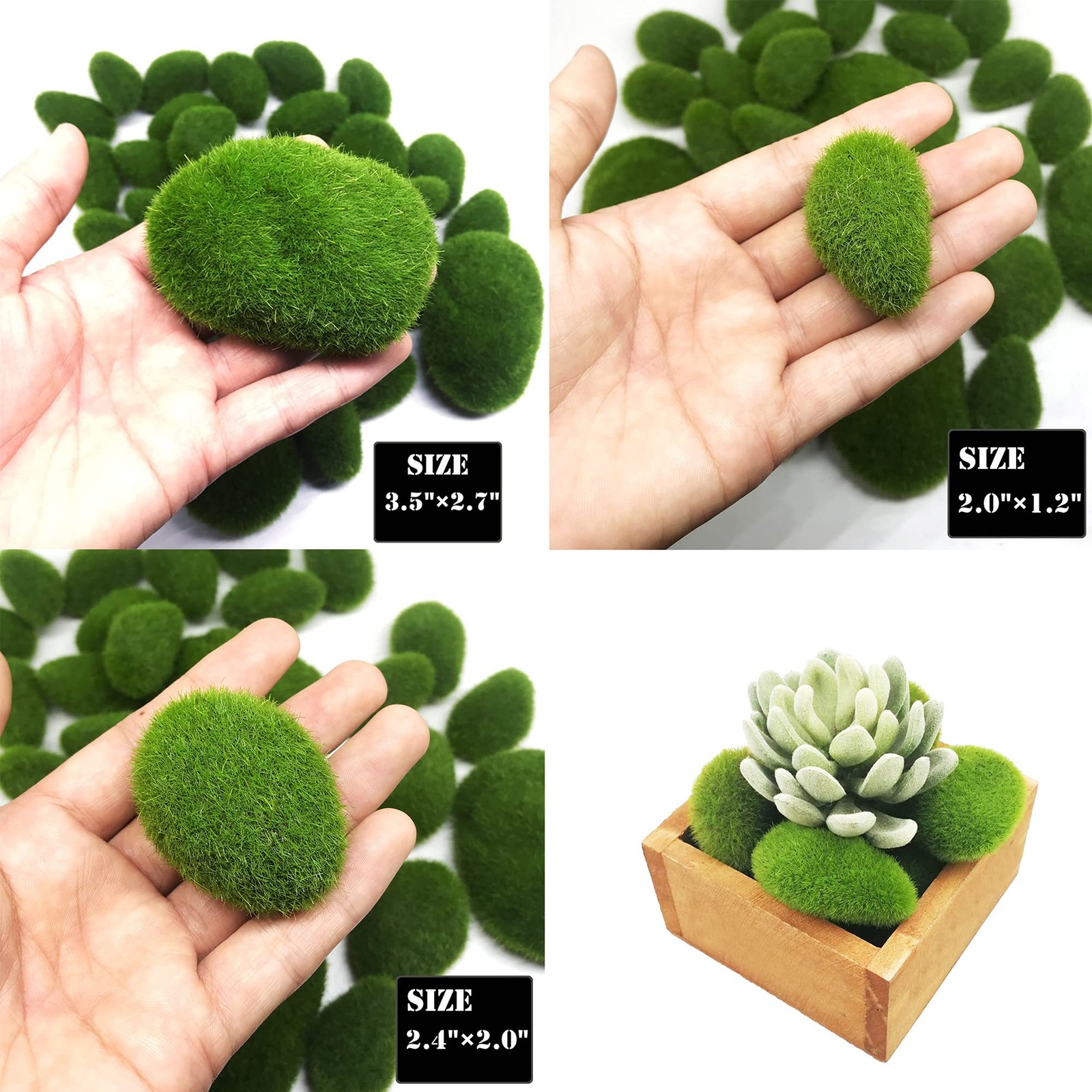 Artificial Moss Fake Moss Decorative 30 PCS Green Moss Balls and 30 Gram Pres…