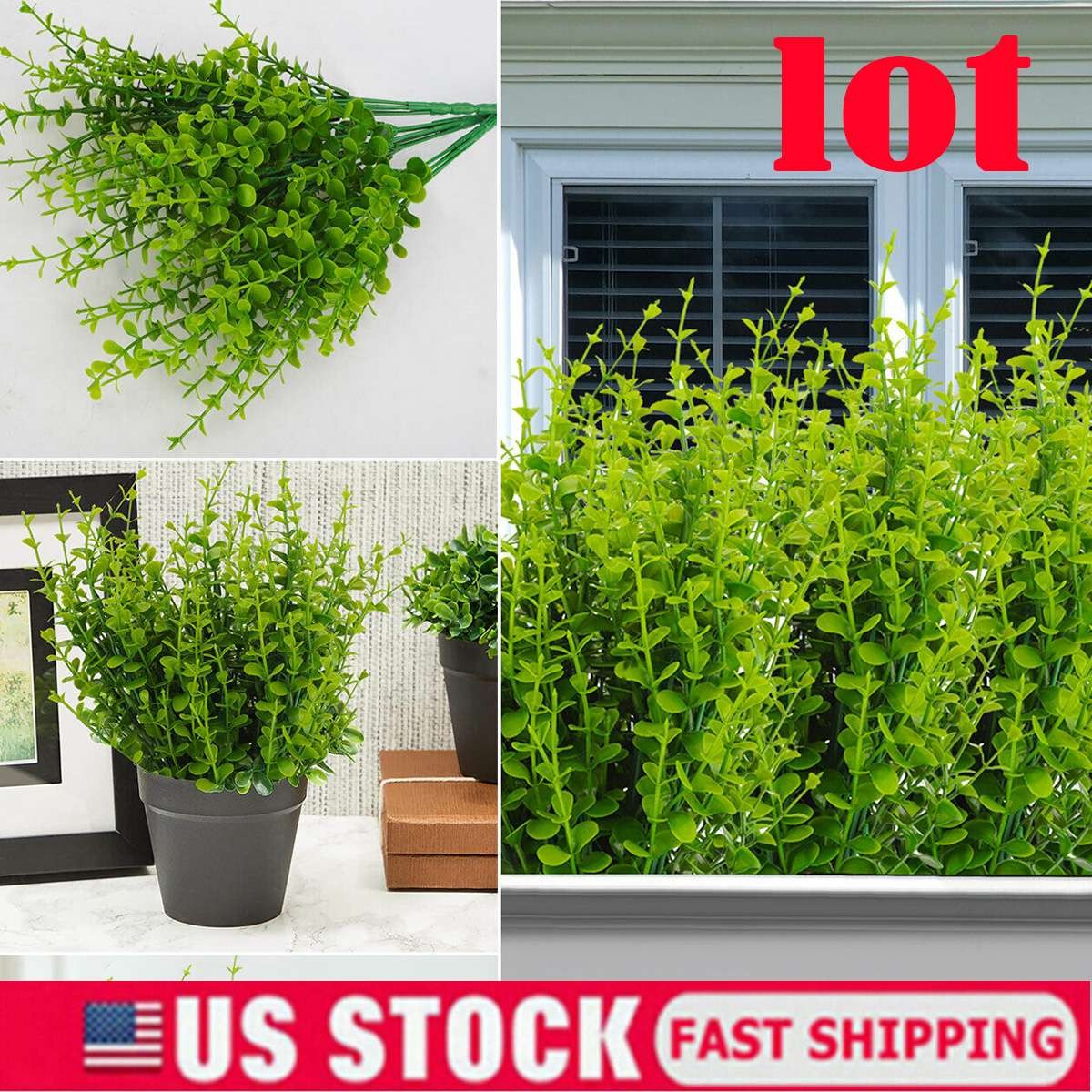 LOT Artificial Eucalyptus Stems Fake Plants Greenery Decor Eucalipto Leaves new