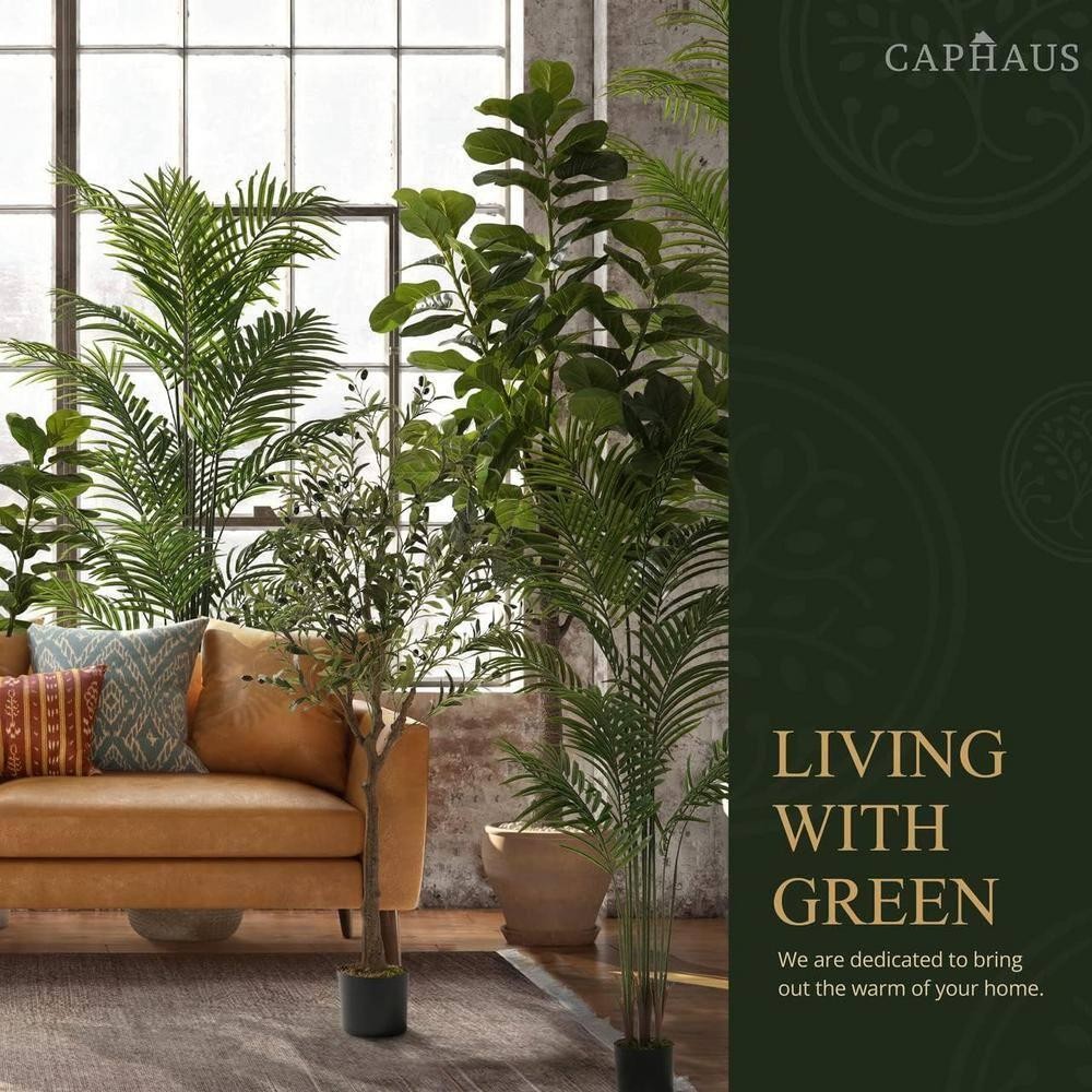 Artificial Topiary Croton Tree UV Resistant Fake Plant Indoor Outdoor 30 In Pot