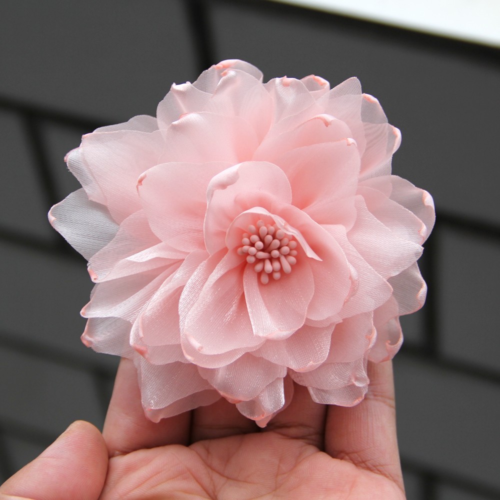 10CM Chiffon Handmade 3D Fabric Artificial Gauze Flower For Wedding Dress Hats