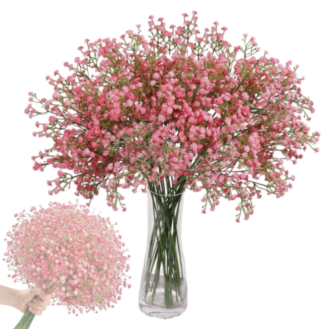 18Pcs Artificial Babys Breath Flowers Silk Gypsophila Wedding Bouquet Home Decor