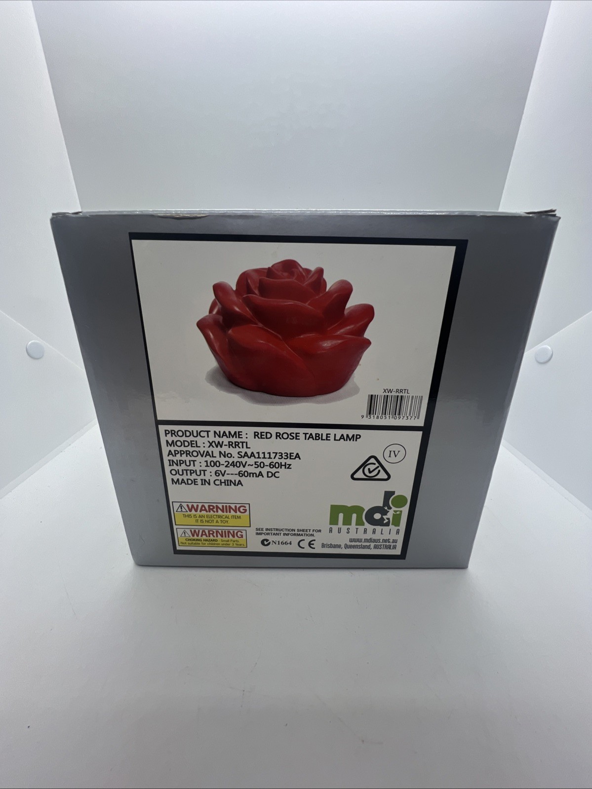 MDI Australia Red Rose Table Lamp Romantic Decor Light Gift Model XW-RRTL