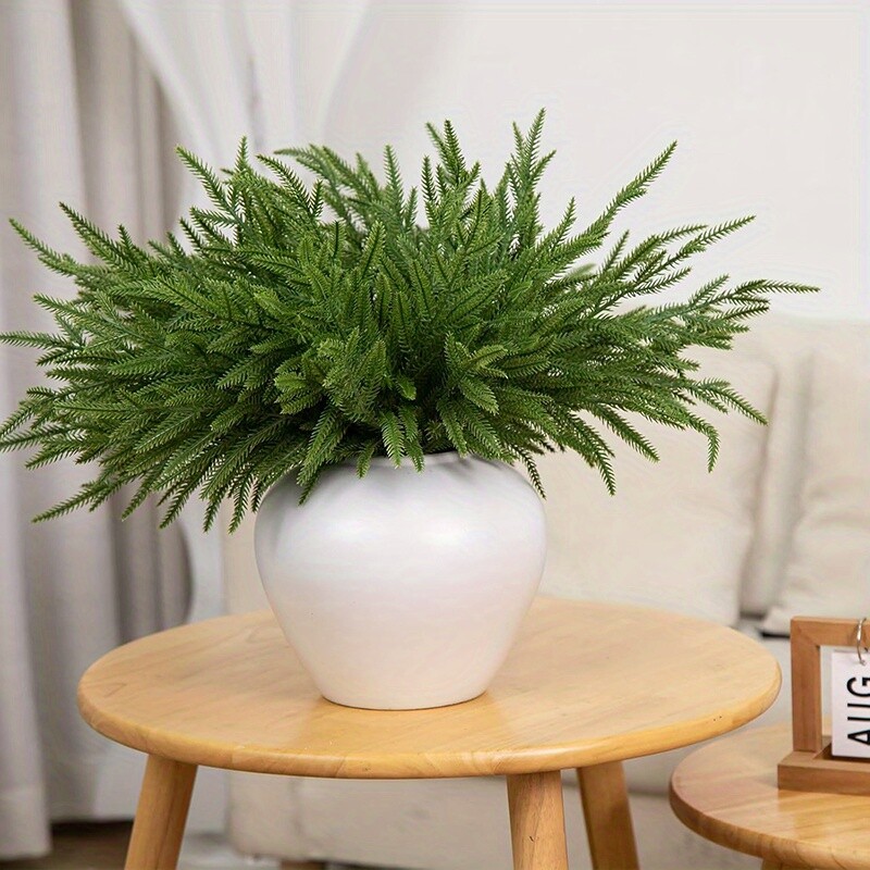 8Pcs Artificial Norfolk Pine Branches for Christmas Wreath Garland DIY 13.38in