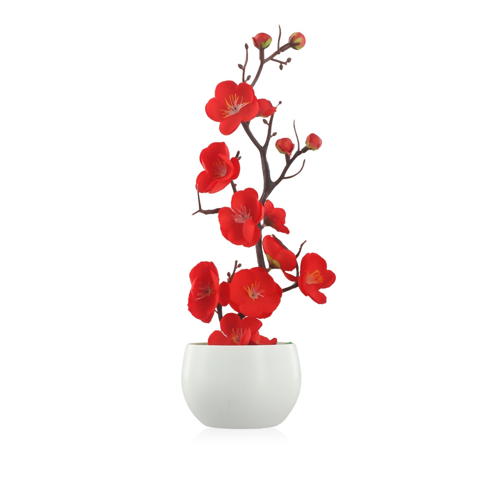 Plant Artificial Potted Flower Plastic Plum Blossom Decorative Garden Home